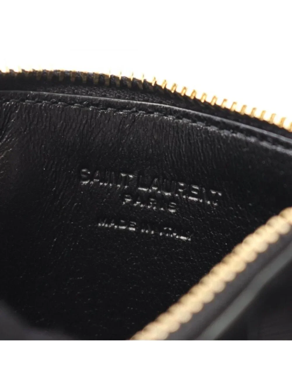 Saint Laurent Paris Coin Case Fragment Zip Pouch Leather Card - Picture 4 of 4